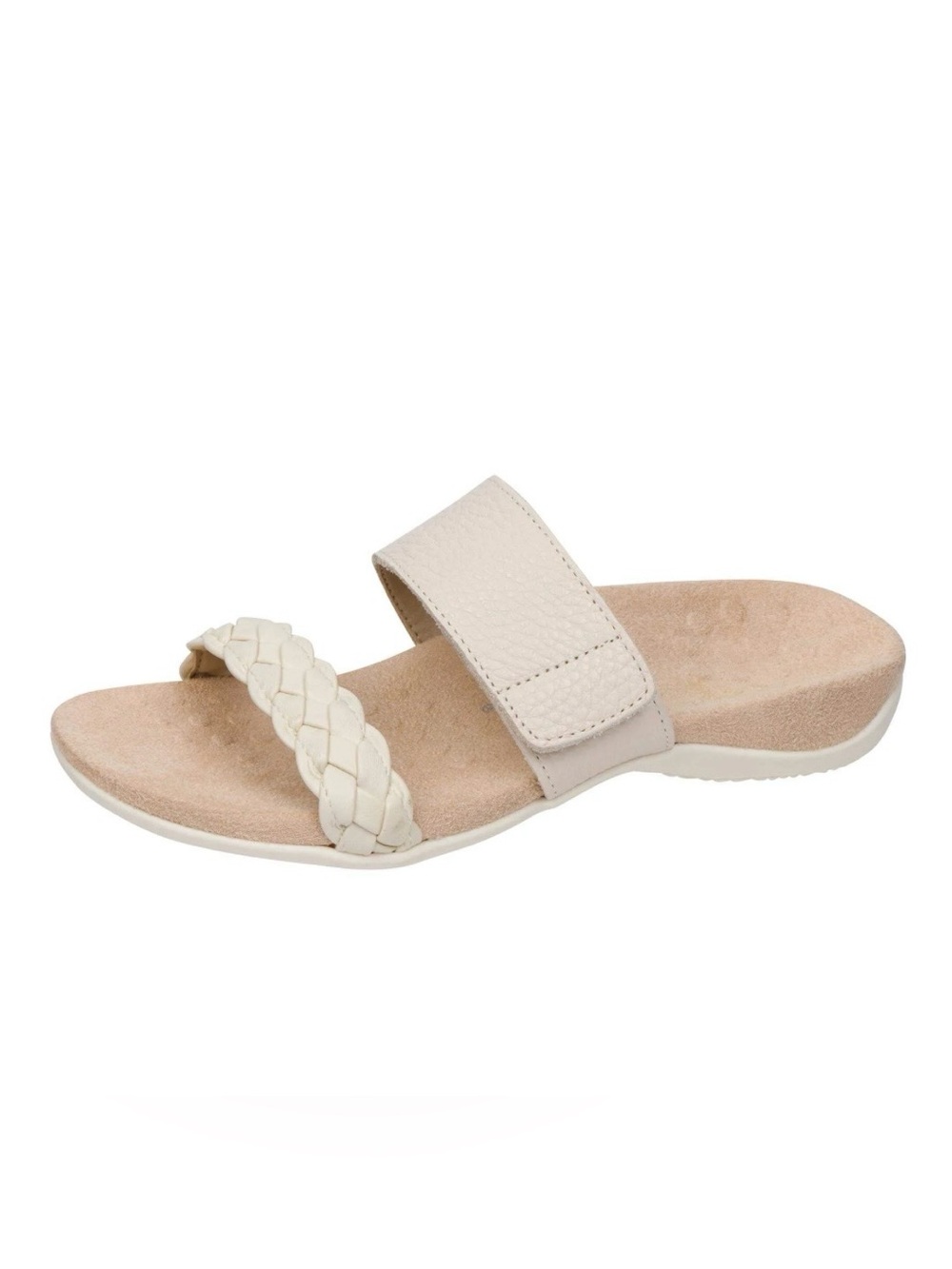Vionic Jeanne Slide Sandals Cream Size 10 Wide Orthopedic Comfort Walking